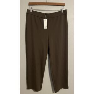 Eileen Fisher Womens Pants Large Brown Stretch High Rise Elastic Waist NWT $198